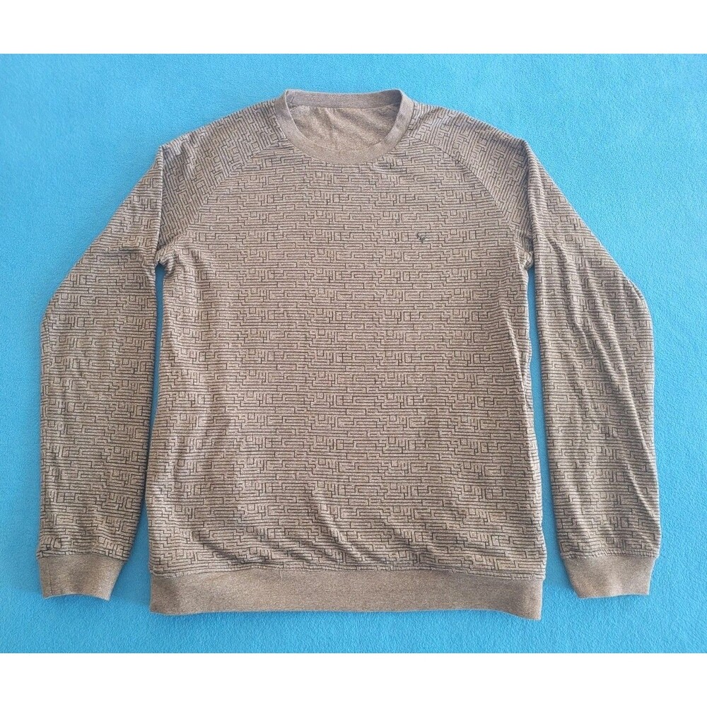 Allen Solly Pullover Sweater Reversible w/ Pockets Men’s Sz M Brown Crewneck